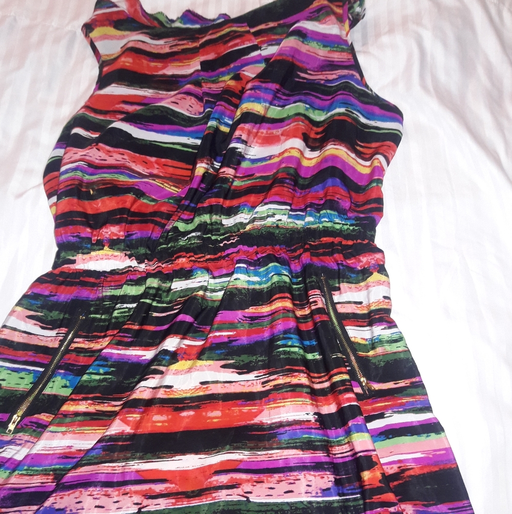 Colorful Plus Romper Style  Dress